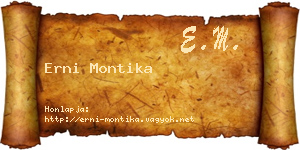Erni Montika névjegykártya